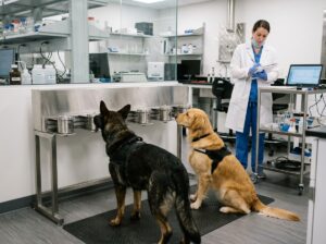 scent detection dogs in PTSD research study lab