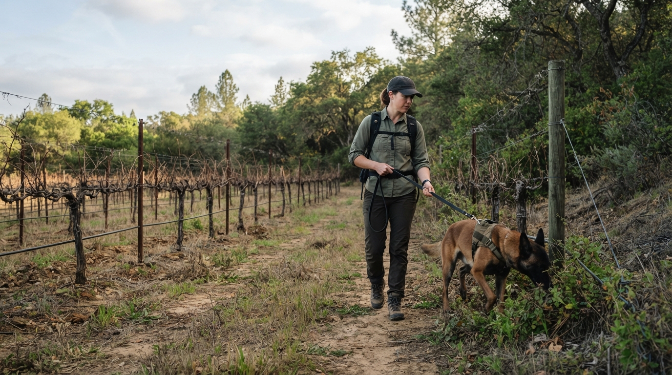 Spotted lanternfly detector dog and handler